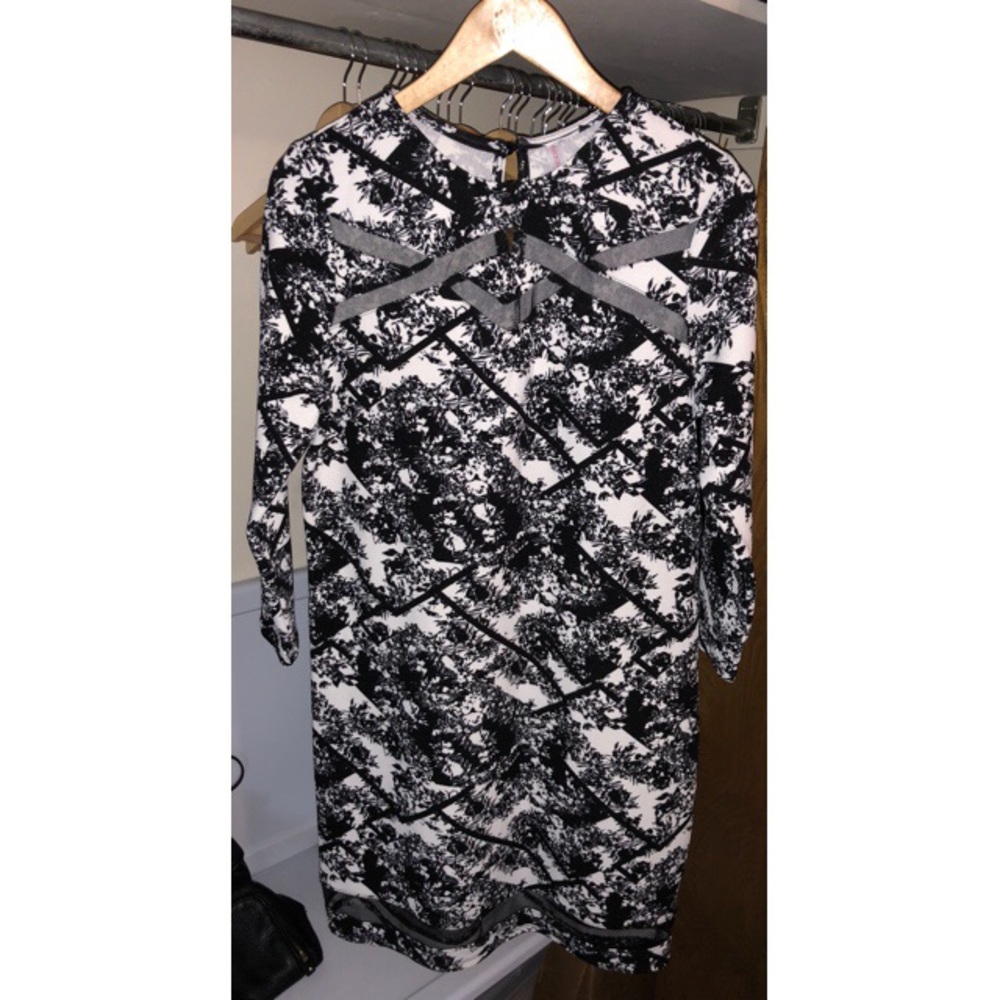 Black & White Dress; sheer top pattern